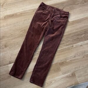 Sundance burgundy velvet mid rise jeans 10P
